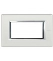 Bticino Axolute Platte 4 Module Silber HA4804SAN