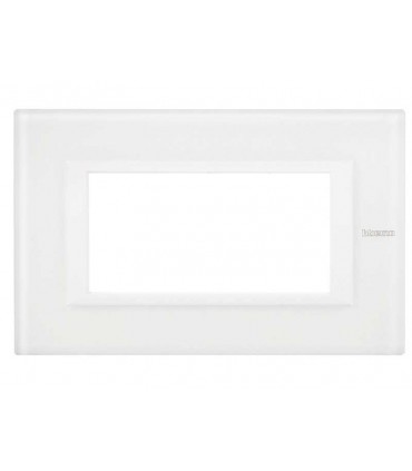 Bticino Axolute Platte 4 Module Glas Weiß HA4804VBB