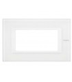 Bticino Axolute Platte 4 Module Glas Weiß HA4804VBB