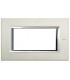 Bticino Axolute Platte 4 Module Gebürstetes Aluminium HA4804XC