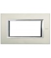 Bticino Axolute Platte 4 Module Gebürstetes Aluminium HA4804XC