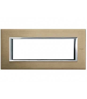 Bticino Axolute Platte 6 Module Titan gebürstet HA4806NX