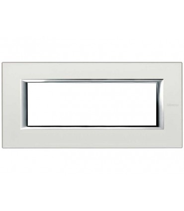 Bticino Axolute Platte 6 Module Silber HA4806SAN