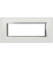 Bticino Axolute Platte 6 Module Silber HA4806SAN