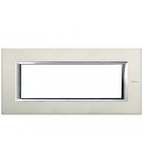 Bticino Axolute Platte 6 Module Gebürstetes Aluminium HA4806XC