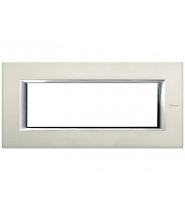 Bticino Axolute Platte 6 Module Gebürstetes Aluminium HA4806XC
