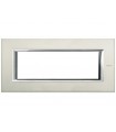 Bticino Axolute Platte 6 Module Gebürstetes Aluminium HA4806XC