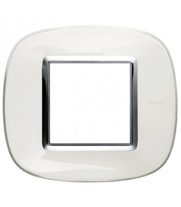 Bticino Axolute Platte 2 Module Weiß Flüssigkeit HB4802DB