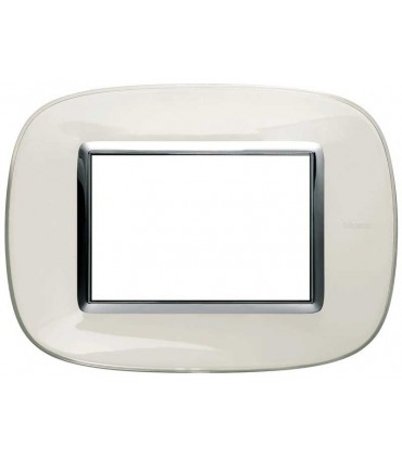 Bticino Axolute Platte 3 Module Weiß Flüssigkeit HB4803DB