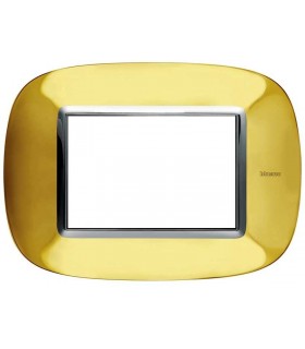 Bticino Axolute Platte 3 Module Gold glänzend HB4803OR