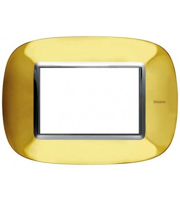 Bticino Axolute Platte 3 Module Gold glänzend HB4803OR