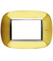 Bticino Axolute Platte 3 Module Gold glänzend HB4803OR