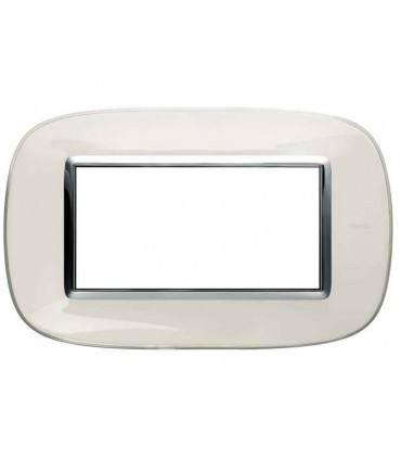 Bticino Axolute Platte 4 Module Weiß Flüssigkeit HB4804DB