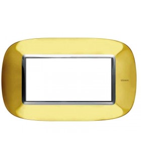 Bticino Axolute Platte 4 Module Gold glänzend HB4804OR