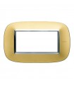 Bticino Axolute Platte 4 Plätze satiniert gold HB4804OSN