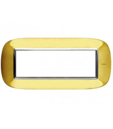 Bticino Axolute Platte 6 Module Glänzend Gold HB4806OR