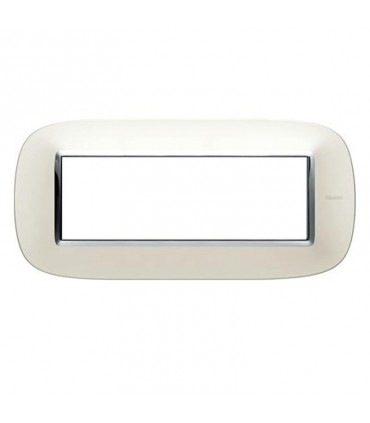 Bticino Axolute Platte 6 Module Silber HB4806SAN