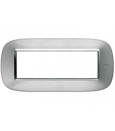 Bticino Axolute Platte 6 Module Aluminium HB4806XC