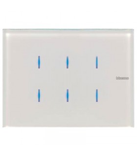 Bticino Axolute HD4657M3 6-Tasten-LED-Weißglas-Bedieneinheit