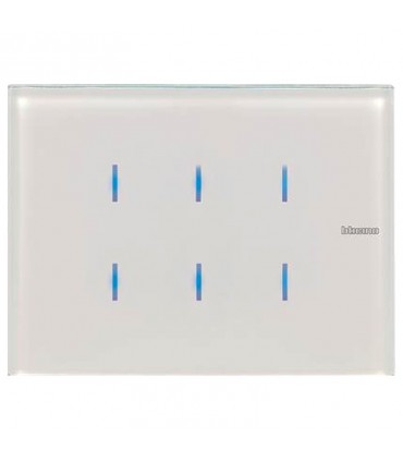 Bticino Axolute HD4657M3 6-Tasten-LED-Weißglas-Bedieneinheit