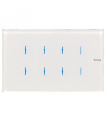 Bticino Axolute HD4657M4 8-Tasten-LED-Weißglas-Bedieneinheit