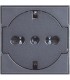 Bticino Axolute FLAT Schuko-Steckdose mit Schutzart Anthrazit 10/16A HS4140/16F