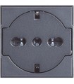 Bticino Axolute FLAT Schuko-Steckdose mit Schutzart Anthrazit 10/16A HS4140/16F