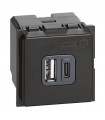 Bticino Living Now USB-Ladegerät 3A Typ A und Typ C 2M K4287C2