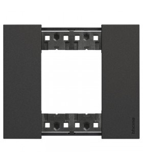 Bticino Living Now Platte, 3 Module, Farbe: Schwarz KA4802KG