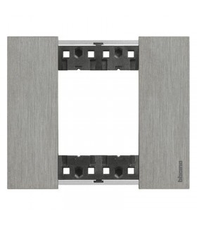 Bticino Platte Living Now 2 Module Farbe: Stahl KA4802ZG