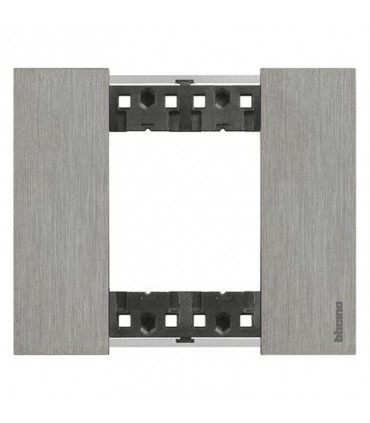 Bticino Platte Living Now 2 Module Farbe: Stahl KA4802ZG