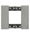 Bticino Platte Living Now 2 Module Farbe: Stahl KA4802ZG