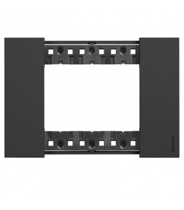 Bticino Living Now Platte, 3 Module, Farbe: Schwarz KA4803KG