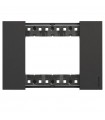 Bticino Living Now Platte, 3 Module, Farbe: Schwarz KA4803KG