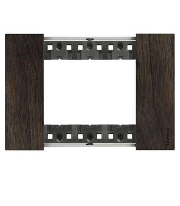 Bticino Living Now Platte für 3 Modulen Farbe: Nussbaumholz KA4803LG