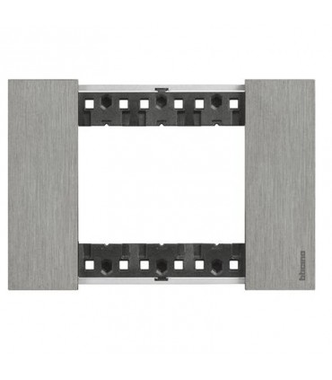 Bticino Living Now Platte, 3 Module, Farbe: Stahl KA4803ZG