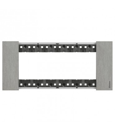 Bticino Platte Living Now 6 Module Farbe: Stahl KA4806ZG