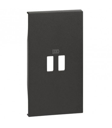 Bticino Cover Living Now für USB-Auflader, 1 Modul, schwarz KG12C