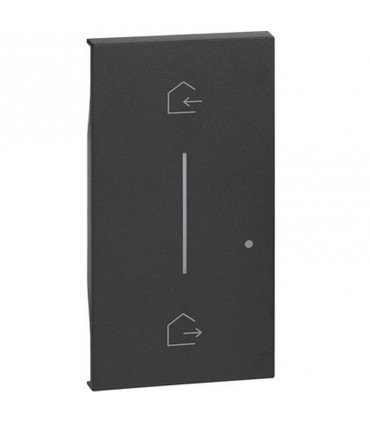 Bticino Living Now beleuchtbare Abdeckung, Symbol: ENTRA&ESCI Wireless, Schwarz KG40M2