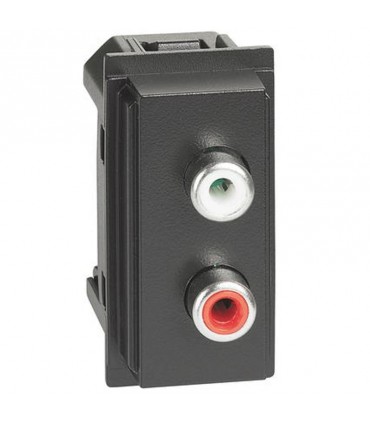 Bticino Doppel-RCA-Modul Living Now schwarz KG4269R