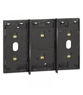 Bticino elektrifizierter Rahmen mit Zwischensteuertrennern Living Now 3 Module Schwarz KG8103