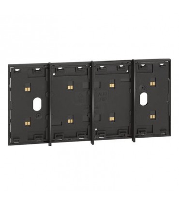 Bticino elektrifizierter Rahmen mit Zwischensteuertrennern Living Now 4 Module Schwarz KG8104