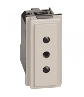 Bticino Sockel Living Now 2P+T 10A 250V Farbe: Sand KM4113