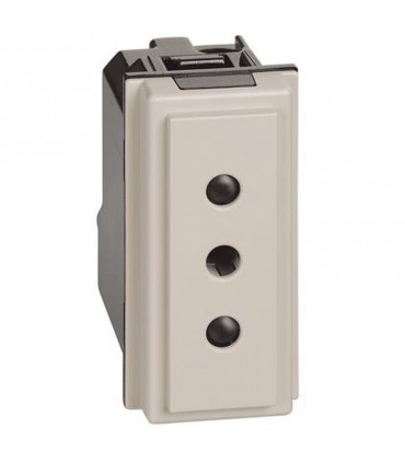 Bticino Sockel Living Now 2P+T 10A 250V Farbe: Sand KM4113