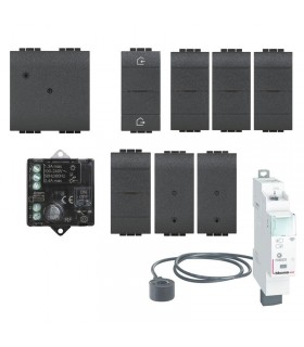 Kit Bticino Starter Leuchten und Energie LivingLight anthrazit L1010KIT