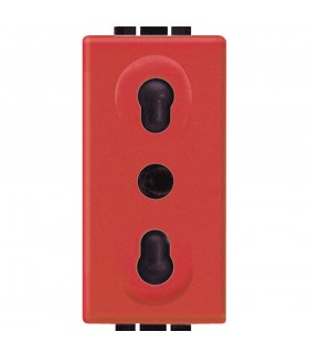 Bticino Livinglight zweiseitige rote Steckdose L4180R