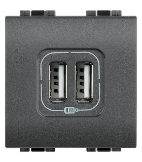 Bticino LivingLight Doppel-USB-Steckdose mit Netzgerät L4285C2