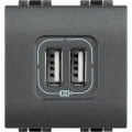 Bticino LivingLight Doppel-USB-Steckdose mit Netzgerät L4285C2