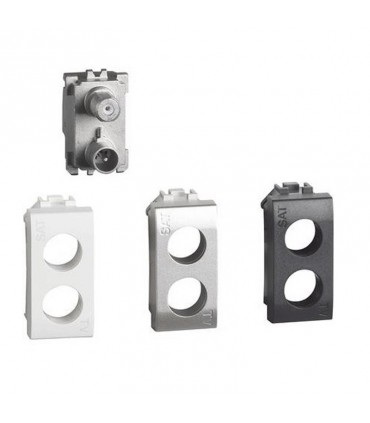 Bticino LivingLight LN4214D entmischte TV- und Sat-Steckdose