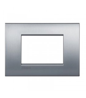 Teller Bticino LivingLight AIR gebürstetes Chrom 3 Plätze LNC4803CRS